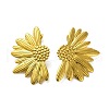 Sunflower 304 Stainless Steel Stud Earrings for Women EJEW-A117-02B-G-1