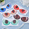 SUPERFINDINGS 5 Sheets 5 Colors Eye Shape Waterproof PVC Car Stickers FIND-FH0008-63-4