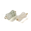 Natural Jade Bamboo Stick Charms with Rack Plating Brass Loops G-G110-03B-G-2
