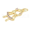 Rack Plating Brass Micro Pave Cubic Zirconia Pendant KK-H509-34G-02-2
