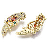 Hollow Brass Micro Pave Colorful Cubic Zirconia Pendants ZIRC-S067-086-NF-2