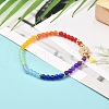 Reiki 7 Chakra Natural Mixed Stone Round Beads Stretch Bracelet for Girl Women BJEW-JB07003-01-2