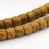 Natural Larderite Shoushan Tianhuang Stone Drum Bead Strands G-E252-27-1