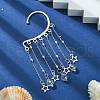 Brass Star & Glass Teardrop Tassel Earrings EJEW-JE05517-2