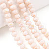 Electroplate Opaque Solid Color Glass Beads Strands EGLA-A034-P8mm-L20-4