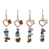 2 Pair 2 Color Natural Mixed Gemstone Chips Dangle Earrings EJEW-JE05344-1