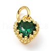 Brass Micro Pave Mixed Color Cubic Zirconia Pendants ZIRC-D120-02G-02-2