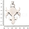 316 Surgical Stainless Steel Pendants Rhinestone Setting STAS-Z073-37AS-3