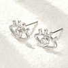 Brass Micro Clear Cubic Zirconia Eye Stud Earrings EJEW-S252-02P-2