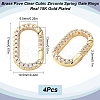 SUNNYCLUE 4Pcs Rack Plated Brass Micro Pave Clear Cubic Zirconia Clasps KK-SC0005-73-2