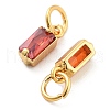 Brass Micro Pave Cubic Zirconia Charms ZIRC-F111-03G-10-2
