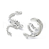 Rack Plating Brass Micro Pave Cubic Zirconia Cuff Earring EJEW-C086-16P-2