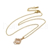 Brass Micro Pave Clear Cubic Zirconia Pendant Necklaces for Women NJEW-E106-07KCG-02-2