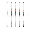 Mixed Natural Gemstone Pointed Drowsing Pendulums PALLOY-JF01991-1