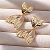 Brass Fishtail Stud Earrings EJEW-R014-08G-2
