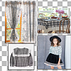 Tartan Polyester Pleated Lace Ribbon OCOR-WH0100-23-6
