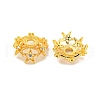 Rack Plating Brass Micro Pave Clear Cubic Zirconia Bead Caps KKB-L215-050G-2