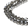 Transparent Electroplate Glass Beads Strands EGLA-S056-4mm-15-3
