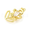 Rack Plating Brass Micro Pave Cubic Zirconia Pendants KK-S396-41G-2