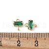 Brass Pave Cubic Zirconia Connector Charms KK-F892-53G-04-3