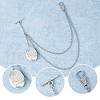 Brass Oval Locket Pendant Decotations HJEW-FH00037-3