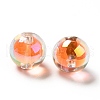 Two Tone UV Plating Rainbow Iridescent Acrylic Beads TACR-D010-03A-04-3