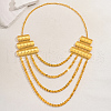 Exquisite Middle Eastern Style Flower Tassel Multi-layer Bib Necklaces for Women WE4351-3