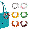 Sport Ball Wood Beaded Keychain for Women Men HJEW-NB00182-1