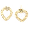 Rack Plating Brass Micro Pave Clear Cubic Zirconia Stud Earrings for Women EJEW-C125-18G-4