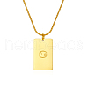 Stylish Stainless Steel 12 Zodiac Rectangle Pendant Necklaces for women GA2858-4-1