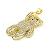 Brass Micro Pave Clear Cubic Zirconia Pendants KK-R159-13G-01-2