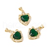 Brass Micro Pave Green Cubic Zirconia Pendants KK-G415-35G-1