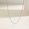 304 Stainless Steel Round Ball Snake Chain Necklaces for Women NJEW-K288-01GP-2