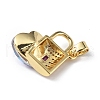 Real 18K Gold Plated Rack Plating Brass Micro Pave Clear Cubic Zirconia Pendants KK-C015-17G-04-3