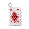 4Pcs Cylinder Seed Flat Round Pendants PALLOY-MZ00594-2