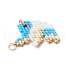 Glass Seed Beaded Pendants PALLOY-MZ00595-4