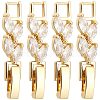 SUNNYCLUE 10Pcs Rack Plating Brass Clear Cubic Zirconia Watch Band Clasps KK-SC0003-11G-1