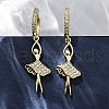 Brass Micro Pave Clear Cubic Zirconia Hoop Earrings EJEW-F362-15G-1