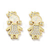 Brass Micro Pave Clear Cubic Zirconia Pendants KK-L213-043G-02-1