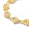 Clear Cubic Zirconia Angel Link Chain Bracelet BJEW-A132-06G-3