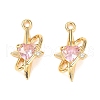 Brass Micro Pave Cubic Zirconia Pendants KK-A259-28G-1