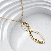304 Stainless Steel Crystal Rhinestone Infinity Pendant Necklaces NJEW-R026-09G-1