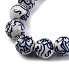 Handmade Blue and White Porcelain Beads Strands PORC-I027-04H-3