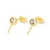 Brass Micro Pave Cubic Zirconia Studs Earrings Findings EJEW-H128-02G-1