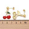 Brass Enamel Stud Earrings EJEW-Q045-05G-3