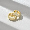 Brass Micro Pave Cubic Zirconia Hoop Earrings EJEW-D311-078G-1