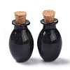 Oval Glass Cork Bottles Ornament AJEW-O032-03D-1