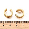 Brass Micro Pave Clear Cubic Zirconia Cuff Earrings EJEW-F370-15G-5