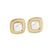 316 Surgical Stainless Steel & CCB Imitation Pearl Stud Earrings for Women STAS-B063-03G-03-1
