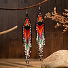 Bohemian Handwoven Glass Beaded Dangle Earrings IB9205-2